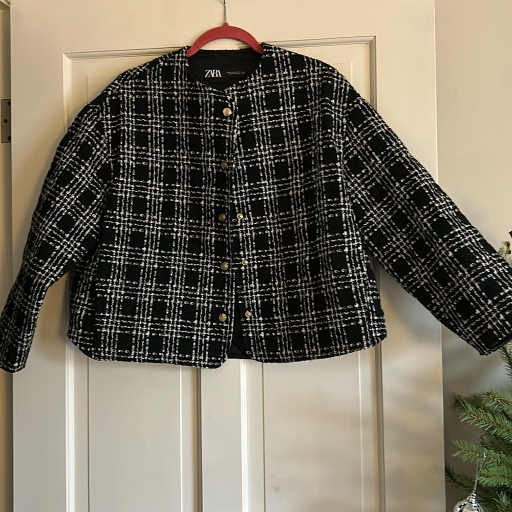 Zara quilted tweed jacket